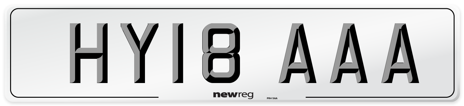 HY18 AAA Number Plate from New Reg